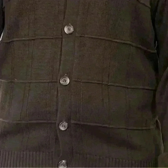 Oscar de la Renta Men’s Brown Knit Cardigan Sweater Classic 90s Style Size XL - Picture 6 of 7